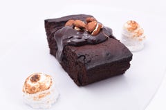 Chocolade brownies op de witte achtergrond stock foto Chocolade brownies op de witte achtergrond stock foto