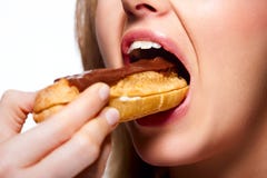 Chocolade eclair stock fotografie Chocolade eclair stock fotografie