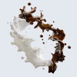 Chocolat et lait éclaboussant des gouttelettes d'isolement illustration 3D illustration libre de droits Chocolat et lait éclaboussant des gouttelettes d'isolement illustration 3D illustration libre de droits