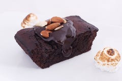 Chocolate brownies on the white background royalty free stock photography Chocolate brownies on the white background royalty free stock photography