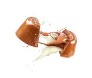Chocolate candy, split in half, with chocolate Royalty Free Stock Image Chocolate candy, split in half, with chocolate Royalty Free Stock Image
