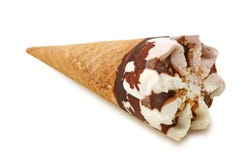 Chocolate with nuts ice cream cone
