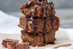 Chocolate pumpkin brownies with slices of chocolate stock image Chocolate pumpkin brownies with slices of chocolate stock image