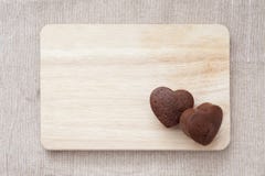 Chocolate Valentine Cake on wooden table
