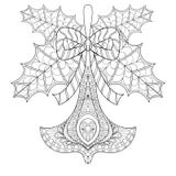 Choinki zabawka z jemiołą opuszcza w zentangle stylu han ilustracja wektor Choinki zabawka z jemiołą opuszcza w zentangle stylu han ilustracja wektor