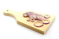 Chopped Red Onions On A Cutting Board Royalty Free Stock Photo