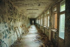 Chornobyl exclusion zone. Radioactive zone in Pripyat city - abandoned ghost town. Chernobyl history of catastrophe stock photos Chornobyl exclusion zone. Radioactive zone in Pripyat city - abandoned ghost town. Chernobyl history of catastrophe stock photos
