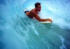 Chris Gagnon Bodyboarding in Hawaii stockbild Chris Gagnon Bodyboarding in Hawaii stockbild