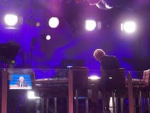 Chris Matthews Films in Outdoor Studio During Democratic Convention royalty free stock images Chris Matthews Films in Outdoor Studio During Democratic Convention royalty free stock images