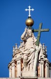 Christ The Redeemer On The Balustrade Of St Peters Basilica Stock Photos Christ The Redeemer On The Balustrade Of St Peters Basilica Stock Photos