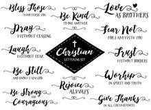 Christian Hand Lettering Vector Set, Schwarzes auf Weiß stock abbildung Christian Hand Lettering Vector Set, Schwarzes auf Weiß stock abbildung