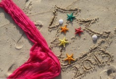 Christmas And New Year On The Beach Stock Images Christmas And New Year On The Beach Stock Images
