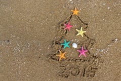 Christmas And New Year On The Beach Stock Images Christmas And New Year On The Beach Stock Images