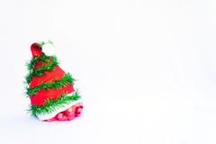 Christmas background with red hat, colorful ribbon tree decorati royalty free stock image Christmas background with red hat, colorful ribbon tree decorati royalty free stock image