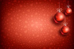 Christmas ball ornament background-04. Merry Christmas and Happy New Year red background with red Christmas Ball. Christmas related ornaments objects on color royalty free illustration Christmas ball ornament background-04. Merry Christmas and Happy New Year red background with red Christmas Ball. Christmas related ornaments objects on color royalty free illustration