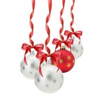 Christmas balls with red bow isolated on the white background royalty free stock photo Christmas balls with red bow isolated on the white background royalty free stock photo