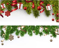 Christmas banners with spruce branches. Stock Photos Christmas banners with spruce branches. Stock Photos