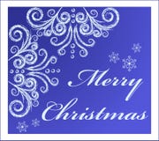 Christmas Card With Frozen Swirls Stock Photo