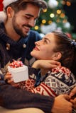 Christmas couple enjoying in the holidays stock photo Christmas couple enjoying in the holidays stock photo