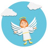 Christmas cute angel. Christmas baby angel. Illustration of Young Angel In White Praying stock illustration Christmas cute angel. Christmas baby angel. Illustration of Young Angel In White Praying stock illustration