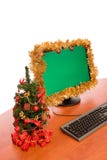 Christmas Decorated Office Desk Stock Photography Christmas Decorated Office Desk Stock Photography