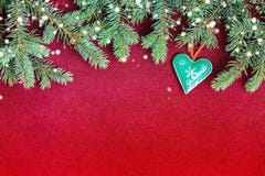 Closeup of Christmas card concept with tree decorations royalty free stock image Closeup of Christmas card concept with tree decorations royalty free stock image