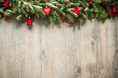 Christmas Decoration Over Wooden Background Stock Photos Christmas Decoration Over Wooden Background Stock Photos
