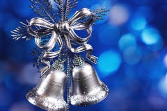 Christmas Decoration With Silver Bells Stock Photography