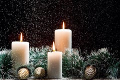 Christmas decorations with candles stock photo Christmas decorations with candles stock photo