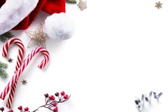 Christmas decorations and holidays sweet on white background