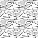Christmas Decorative Trees. Black And White Seamless Pattern For Coloring Book Or Page. Vector Stock Photography