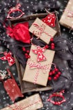 Christmas composition with holiday decoration stock images Christmas composition with holiday decoration stock images