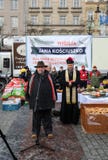 Christmas Eve for poor and homeless on the Main Square in Cracow. Every year the group Kosciuszko prepares the greatest eve in the royalty free stock images Christmas Eve for poor and homeless on the Main Square in Cracow. Every year the group Kosciuszko prepares the greatest eve in the royalty free stock images