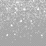 Christmas falling snow overlay on transparent background. Snowflakes storm layer. pattern for design. Snowfall