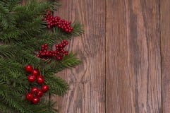 Christmas fir tree on wooden background Stock Photography Christmas fir tree on wooden background Stock Photography