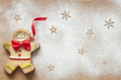 Christmas Food Background With Gingerbread Man Stock Photos Christmas Food Background With Gingerbread Man Stock Photos