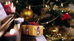 Christmas gift on piano