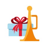 Christmas gift and trumpet decoration vector illustration Christmas gift and trumpet decoration vector illustration