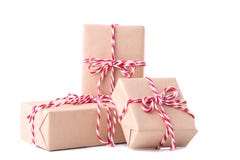 Christmas gifts presents isolated on a white background. stock images Christmas gifts presents isolated on a white background. stock images