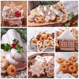 Christmas gingerbread cookies and stollen cake
