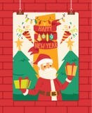 Christmas 2019 Happy New Year greeting card Santa Claus vector background banner holidays winter xmas cartoon. Congratulation New Year poster or web banner vector illustration Christmas 2019 Happy New Year greeting card Santa Claus vector background banner holidays winter xmas cartoon. Congratulation New Year poster or web banner vector illustration