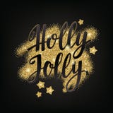 Christmas and Happy New Year greeting holidays hand lettering collage. Decorative illustration with golden glitter texture. Vector elements for your design on royalty free illustration Christmas and Happy New Year greeting holidays hand lettering collage. Decorative illustration with golden glitter texture. Vector elements for your design on royalty free illustration