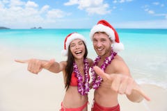 Christmas Hawaii vacation - Hawaiian beach couple royalty free stock images Christmas Hawaii vacation - Hawaiian beach couple royalty free stock images