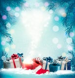 Christmas holiday background with 2018 and magic box. vector illustration Christmas holiday background with 2018 and magic box. vector illustration