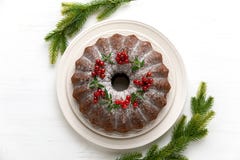 Christmas holiday baking concept with bundt cake