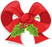 Christmas Holly Bow Stock Photography