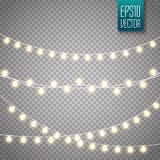 Christmas lights isolated on transparent background. Vector xmas glowing garland. royalty free illustration Christmas lights isolated on transparent background. Vector xmas glowing garland. royalty free illustration