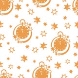 Christmas and New Year 2019 background. Seamless pattern with clock and stars. Christmas and New Year 2019 background. Design for packaging paper, fabric and royalty free illustration Christmas and New Year 2019 background. Seamless pattern with clock and stars. Christmas and New Year 2019 background. Design for packaging paper, fabric and royalty free illustration