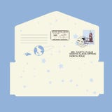 Christmas, new year. letter to Santa Claus. template, envelope, stamp. vector stock illustration Christmas, new year. letter to Santa Claus. template, envelope, stamp. vector stock illustration
