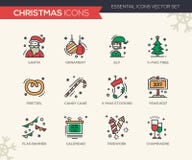 Christmas and New Year - line design icons set vector illustration Christmas and New Year - line design icons set vector illustration